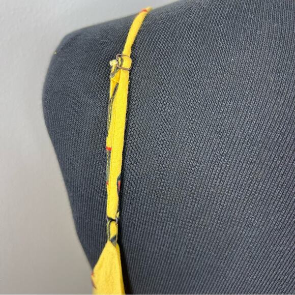 Urban Outfitters Zoe Yellow Floral Open Back Mini Dress Sleeveless - Picture 7 of 8